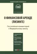 Комментарий к Федеральному закону от 29 октября 1998 г. № 164-ФЗ «О финансовой аренде (лизинге)» (постатейный) - Ю. В. Сапожникова