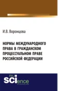 Нормы международного права в гражданском процессуальном праве Российской Федерации. (Адъюнктура, Аспирантура, Бакалавриат, Магистратура). Монография. - Ирина Викторовна Воронцова