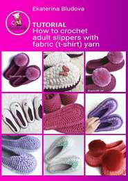How to crochet adult slippers with fabric (t-shirt) yarn. Tutorial