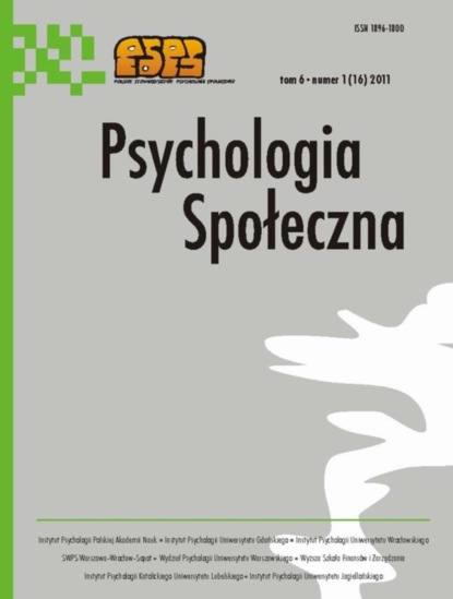 

Psychologia Społeczna nr 1(16)/2011