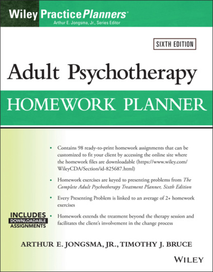 

Adult Psychotherapy Homework Planner